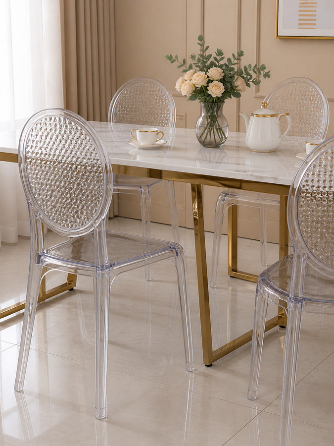 SILLA TRANSPARENTE OVAL X4