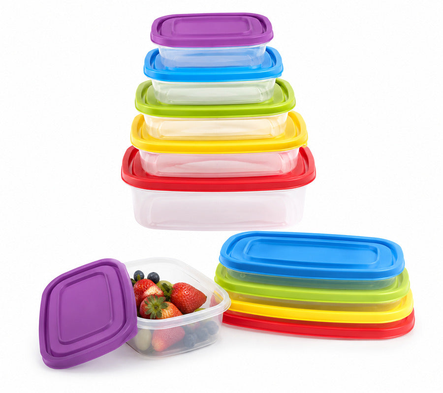 SET DE 5 TUPPERS TAPA COLORESX36