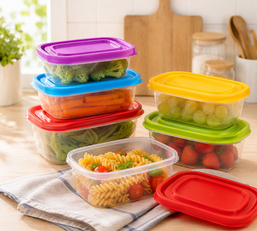 SET DE 5 TUPPERS TAPA COLORESX36