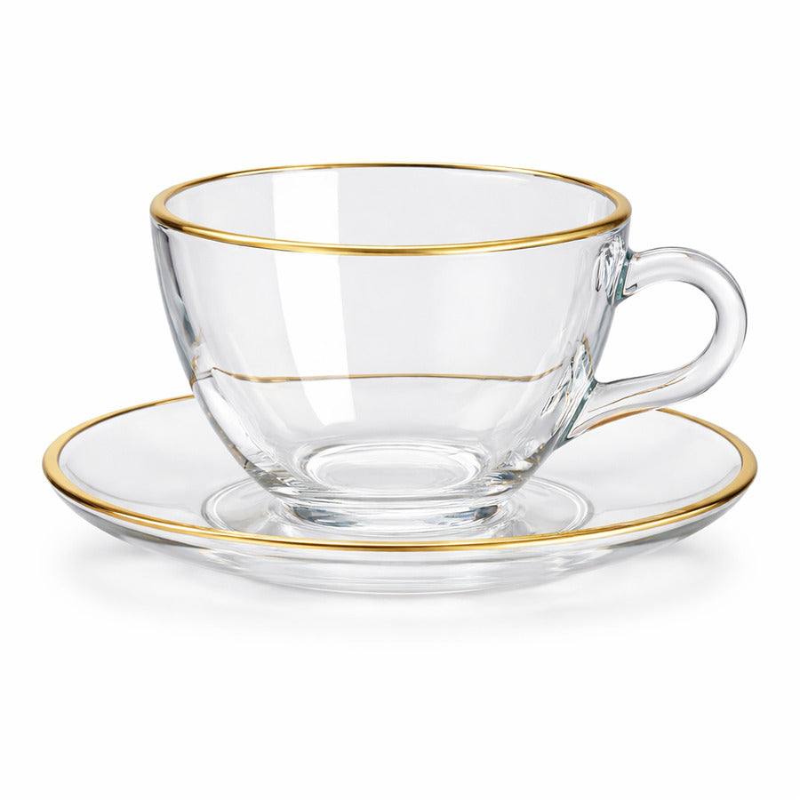 TAZAS DE VIDRIO CON PLATOx8