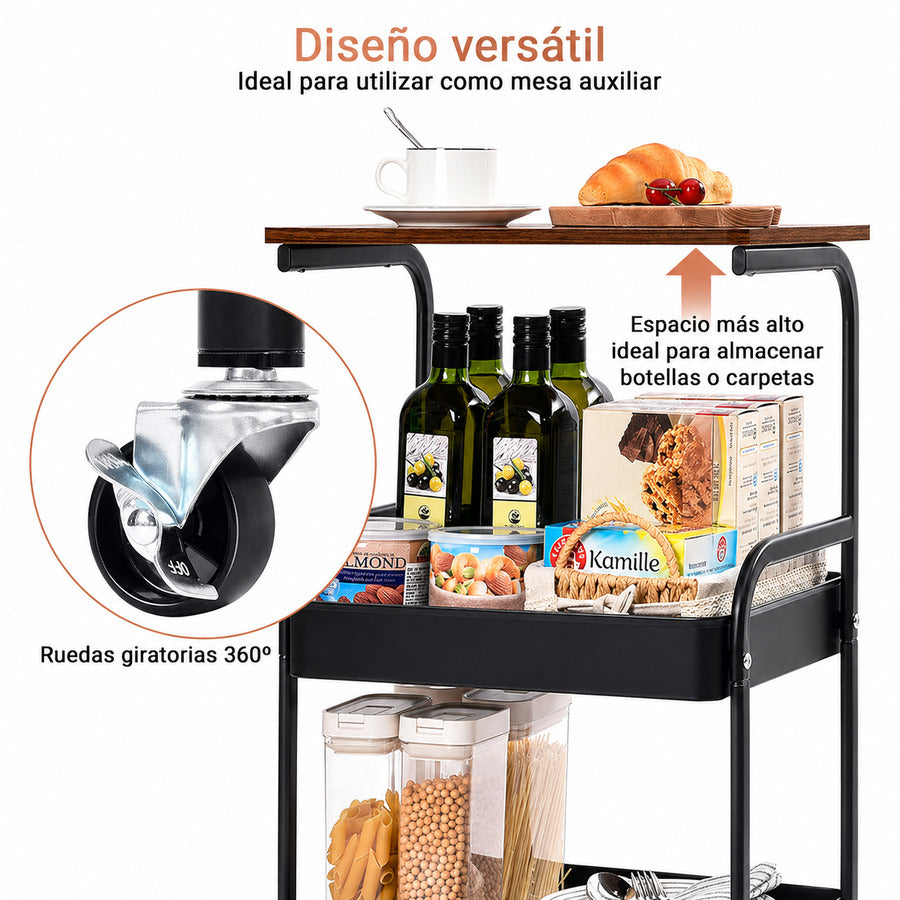 CARRITO ORGANIZADOR CON MESAX6