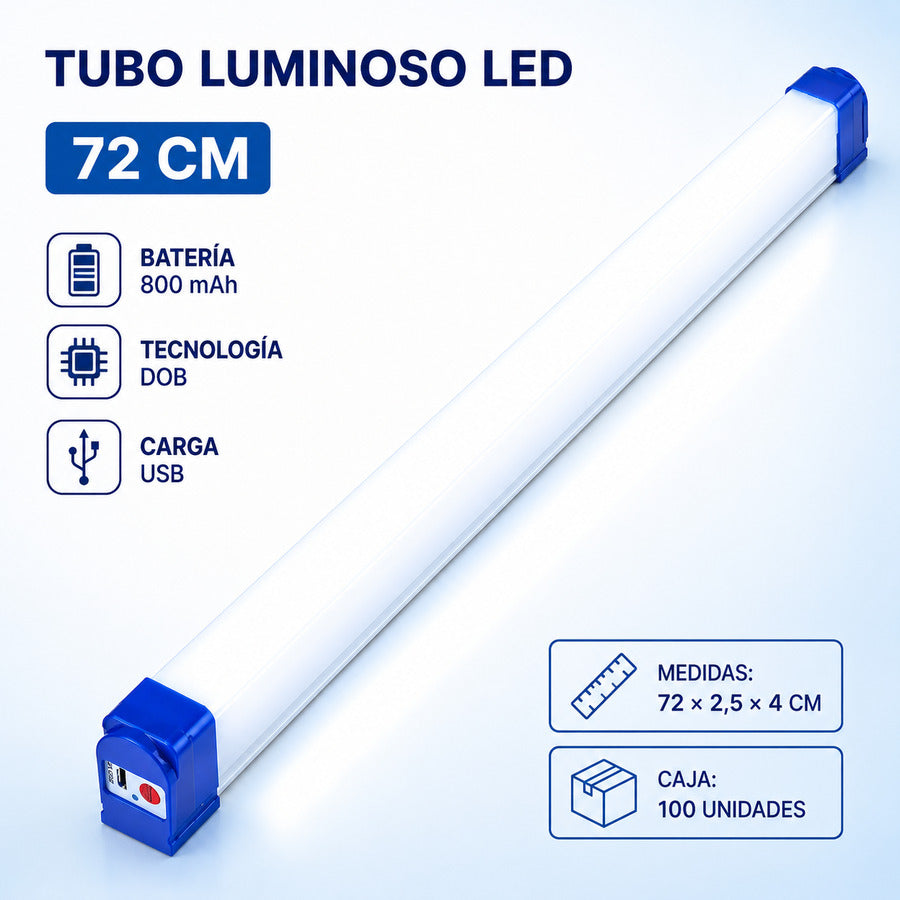 TUBO LED 72CM 800mAh PORTATILX100