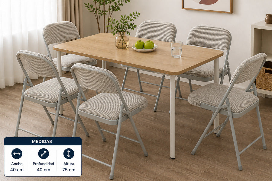 SILLA PLEGABLE GRISX6
