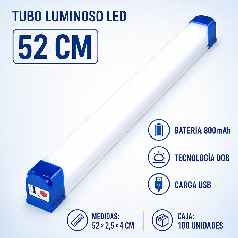 TUBO LED 52CM 800mAh PORTATILX100